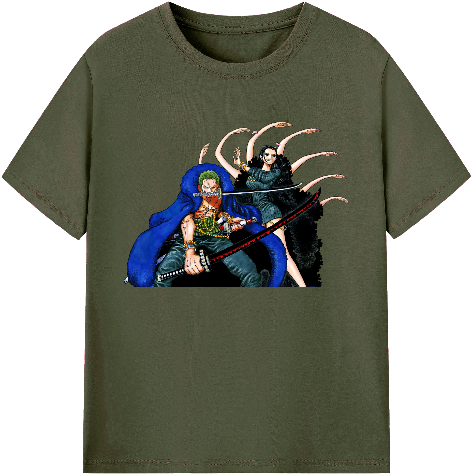 ワンピース ロロノア・ゾロ ONE PIECE Roronoa Zoro 綿100％ メンズ半袖Tシャツ｜肌触りやわらか＆通気性